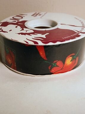 1-3/8" (25YD's) Red Chili Peppers Ribbon ~ 1 Roll ~ 100% Cotton Lion Ribbon Co.
